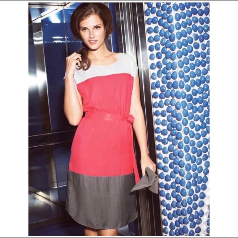 Boden Colorblock Silk blend dress